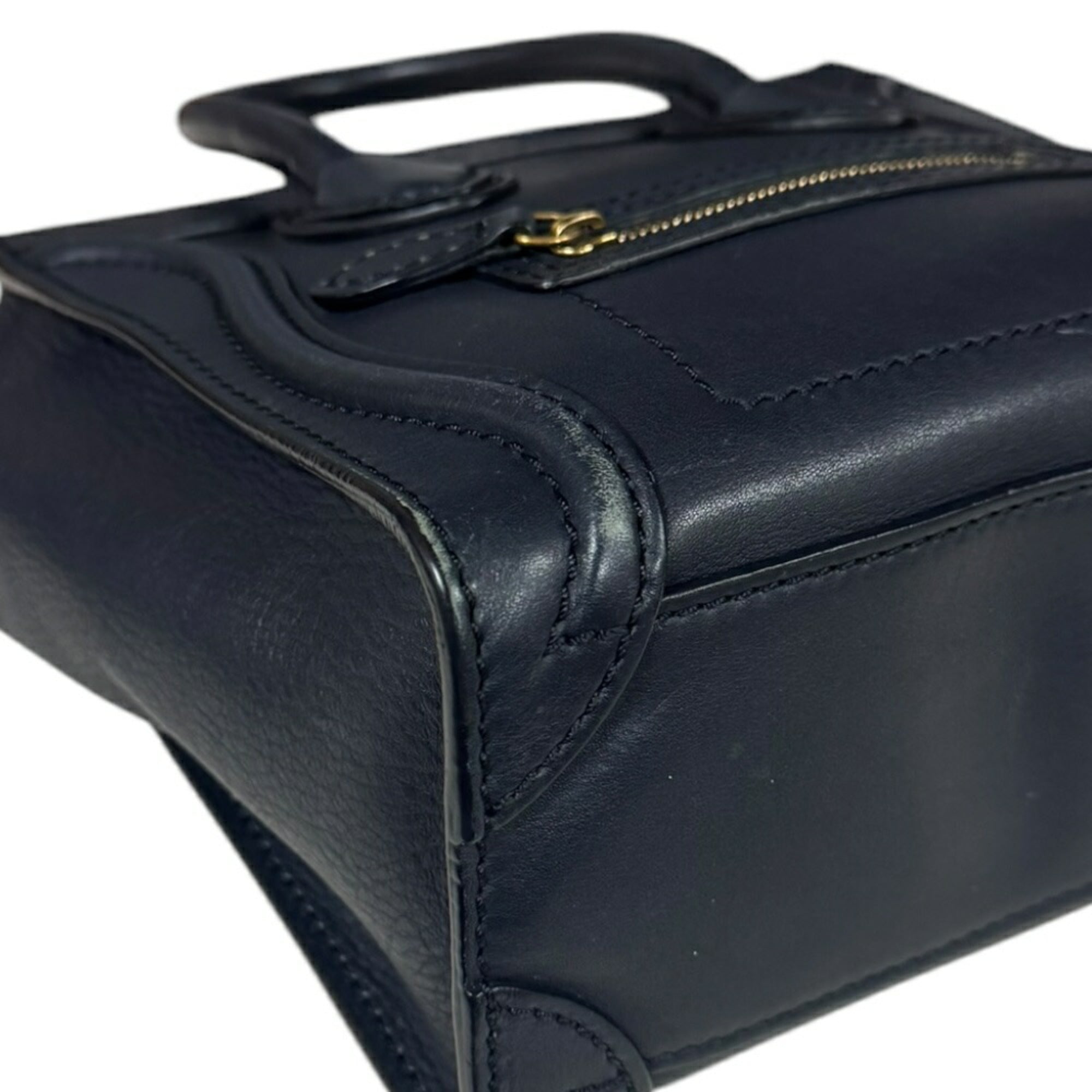 Celine Navy Leather Shoulder Bag
