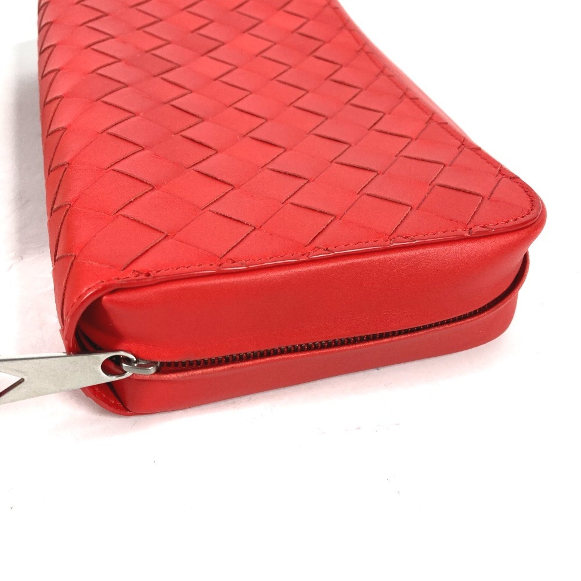 Bottega Veneta Red Color Intrecciato Clutch Bag