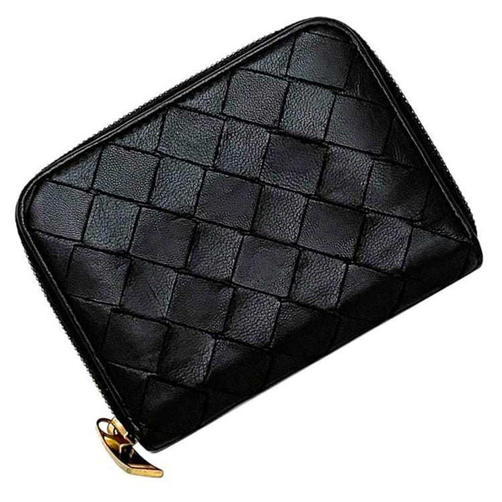 Bottega Veneta Black Leather Coin Purse/Coin Case