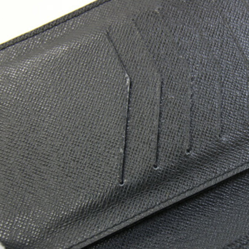 Louis Vuitton Black Noir Taiga Leather Long Bill Wallet