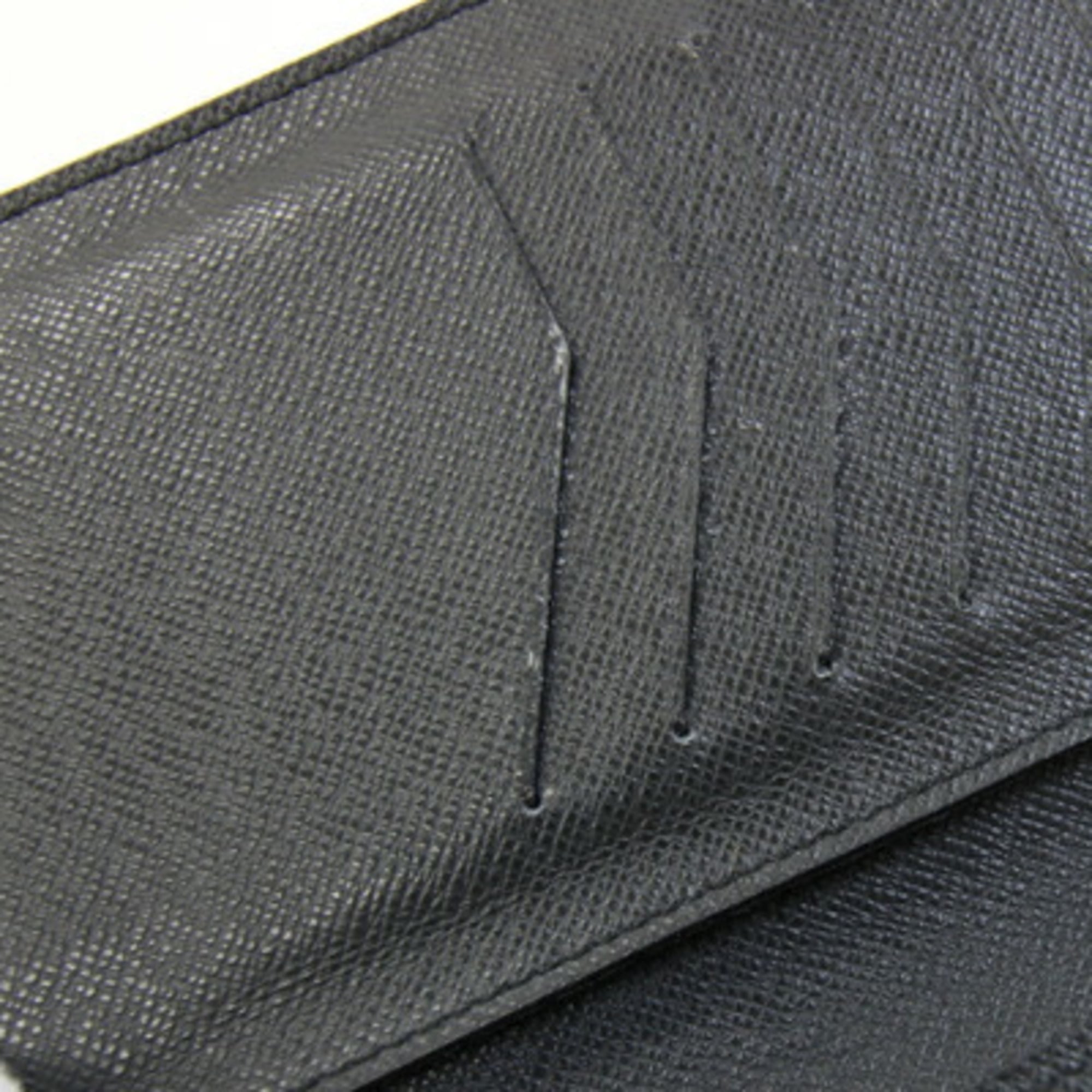 Louis Vuitton Black Noir Taiga Leather Long Bill Wallet