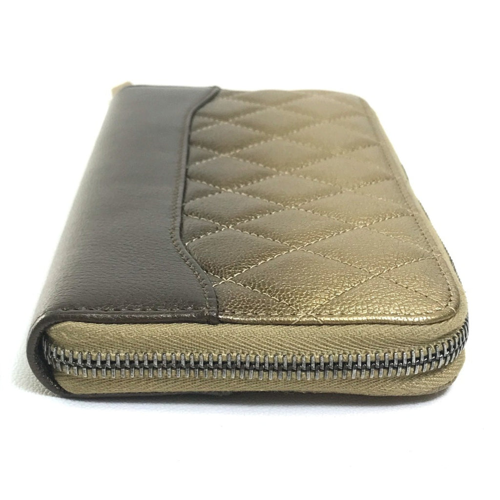 Chanel Gold Leather Long Wallet (Bi-Fold)