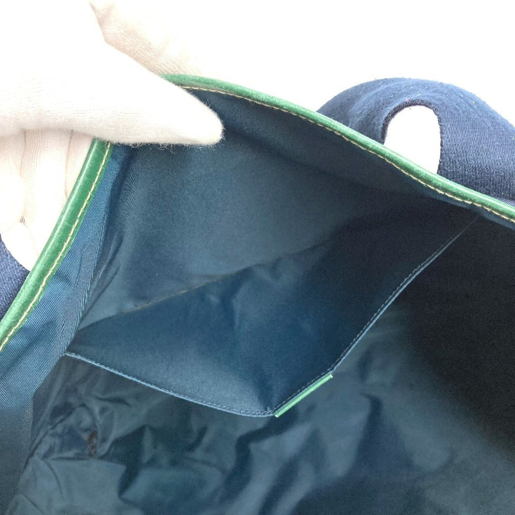 Gucci Navy Red Color Nylon Shoulder Bag Tote Bag (Pre-Owned)