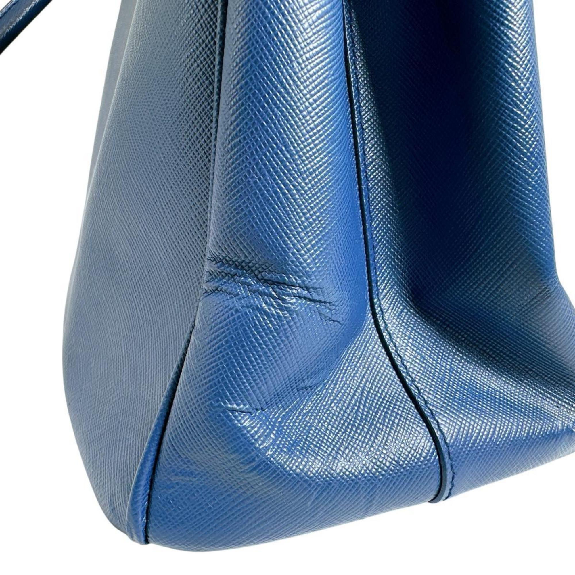 Prada Blue Leather Handbag Shoulder Bag