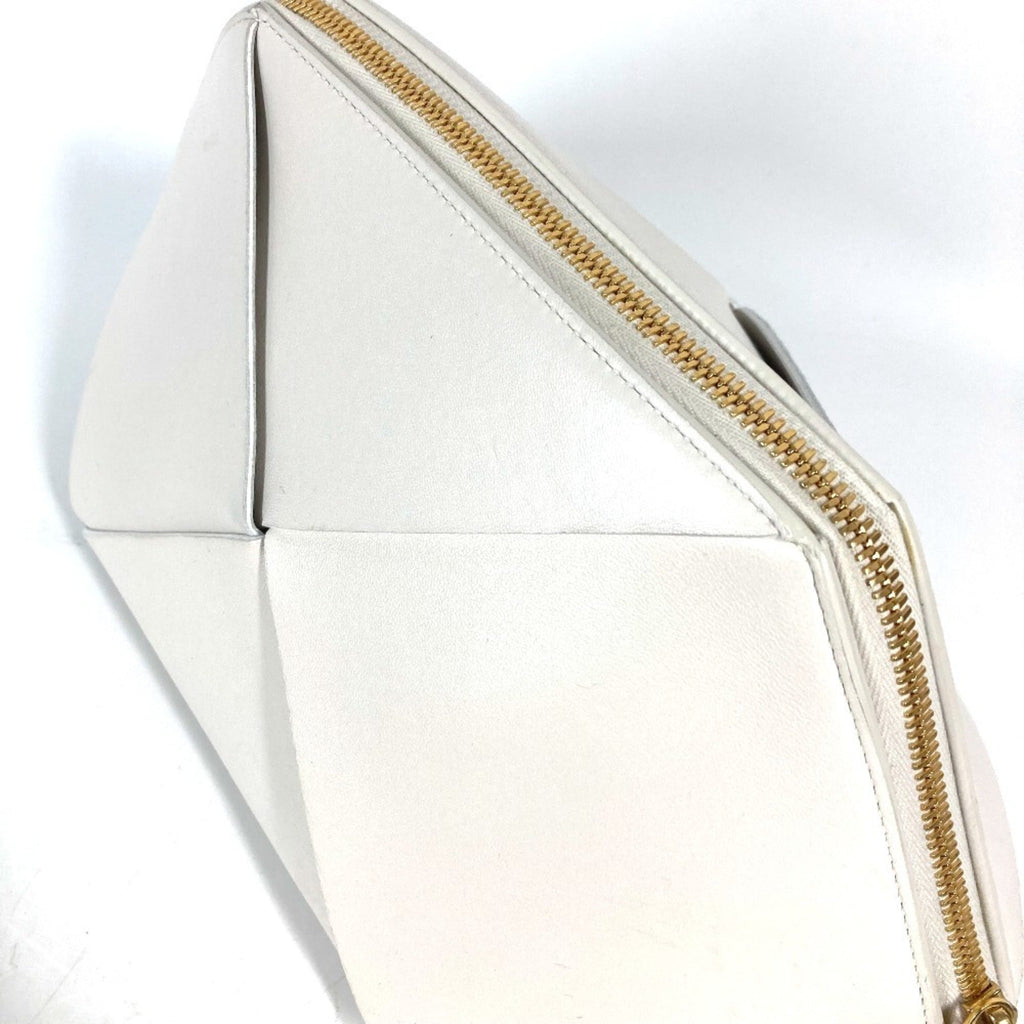 Bottega Veneta White Leather Clutch Bag Pouch