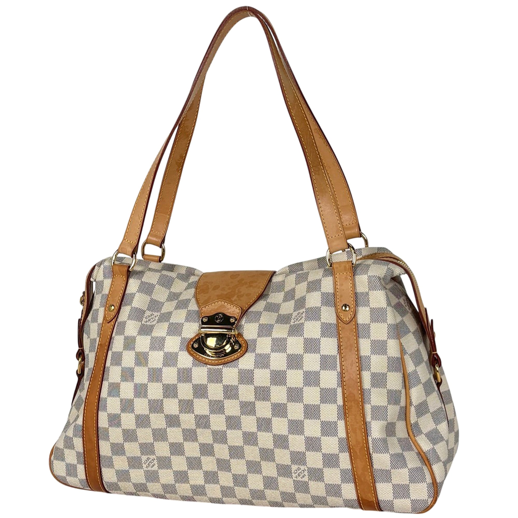 Louis Vuitton White Damier Azur Handbag Shoulder Bag Tote Bag