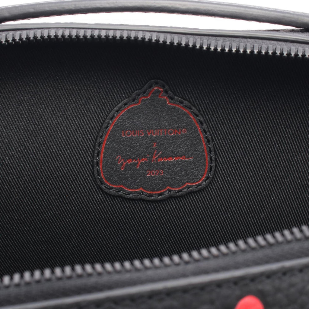 Louis Vuitton Black Red Color Monogram Leather Handbag