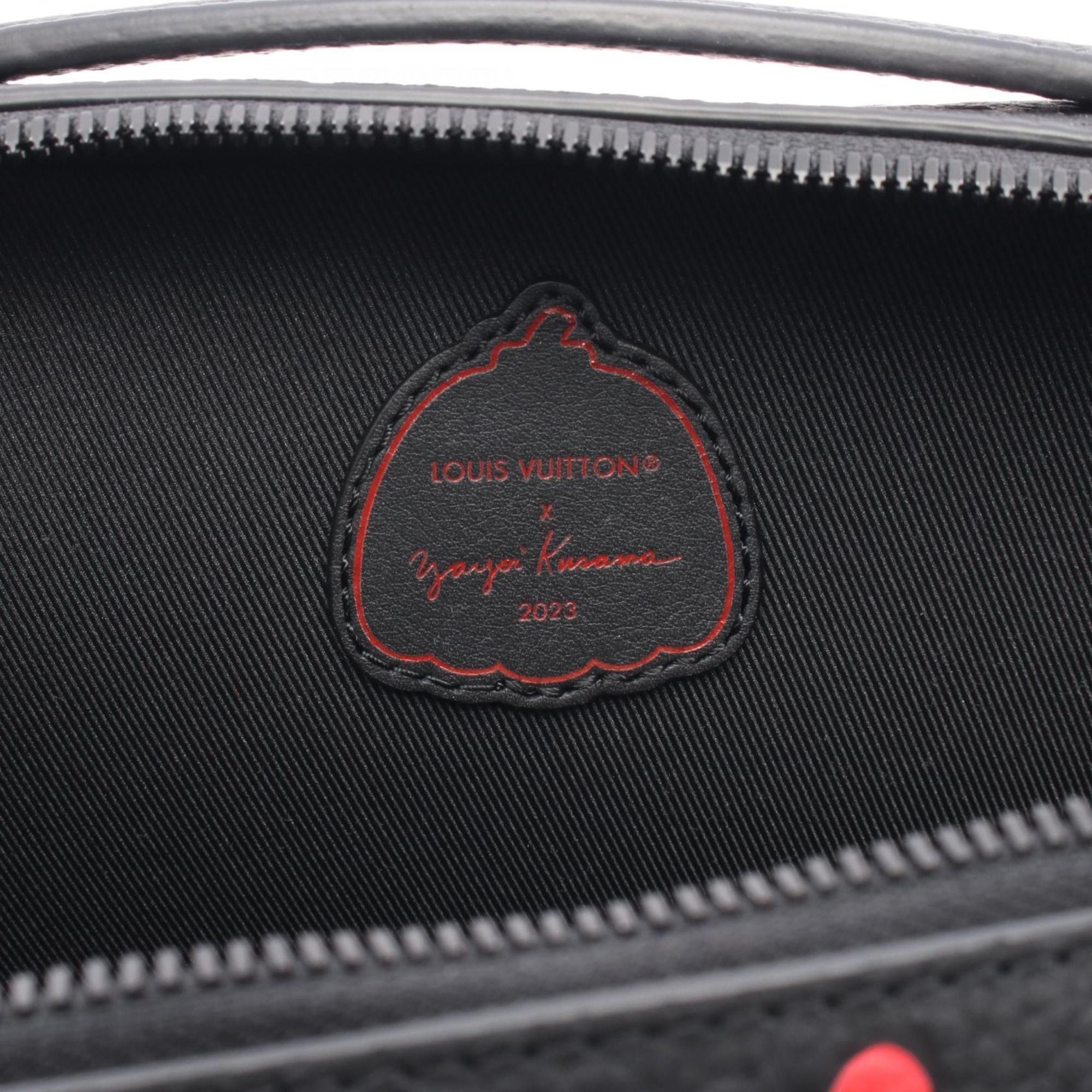 Louis Vuitton Black Red Color Monogram Leather Handbag