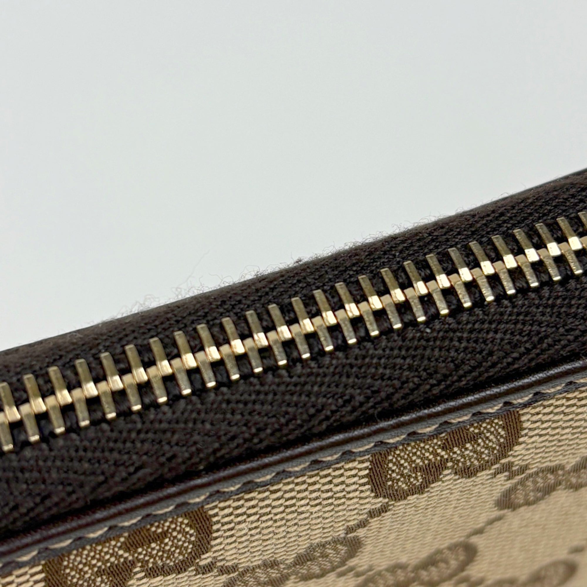 Gucci Beige Brown Canvas Leather Coin Purse/Coin Case (Pre-Owned)
