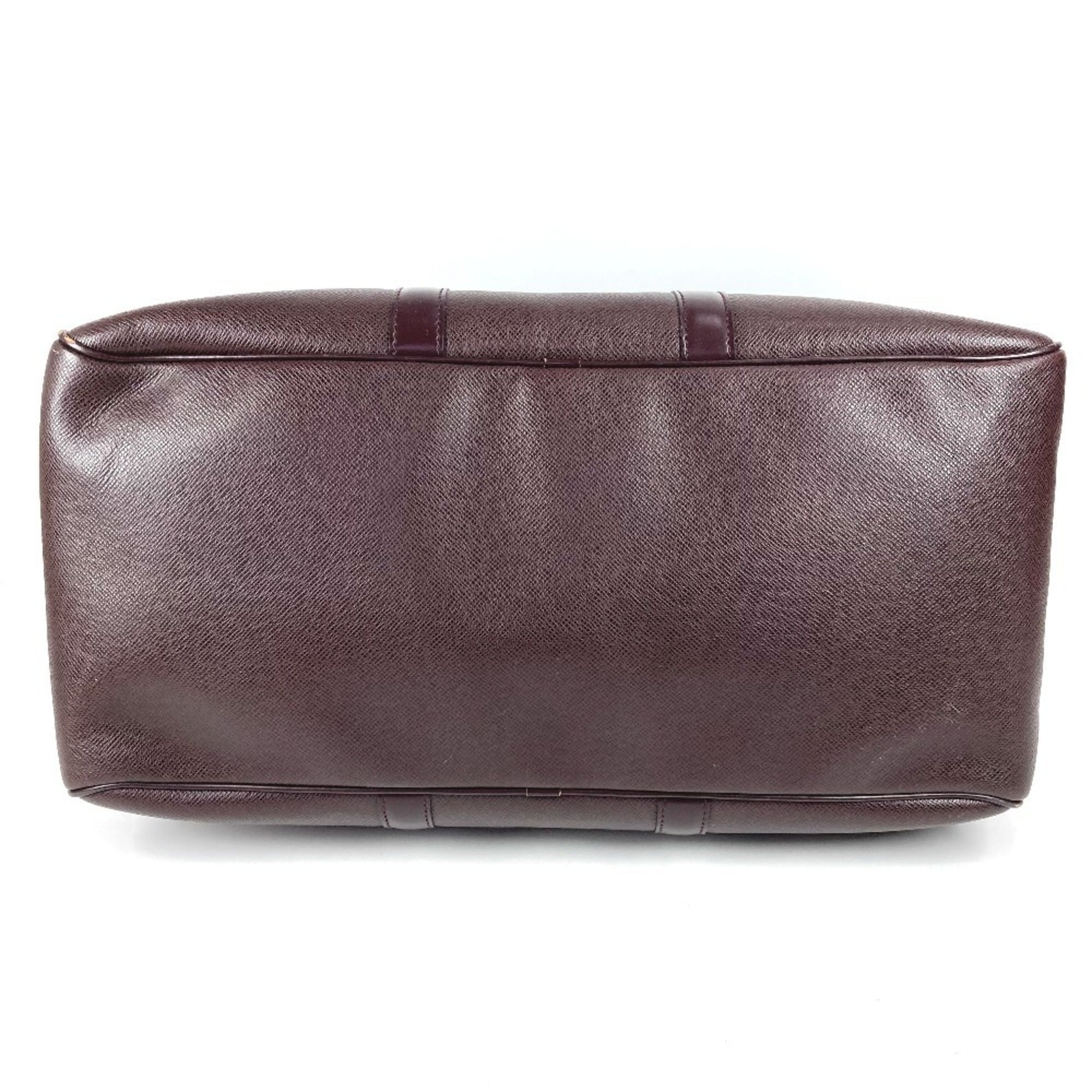 Louis Vuitton Acajou Purple Taiga Leather Boston Bag Shoulder Bag
