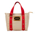 Louis Vuitton Antigua Beige Red Color Canvas Handbag