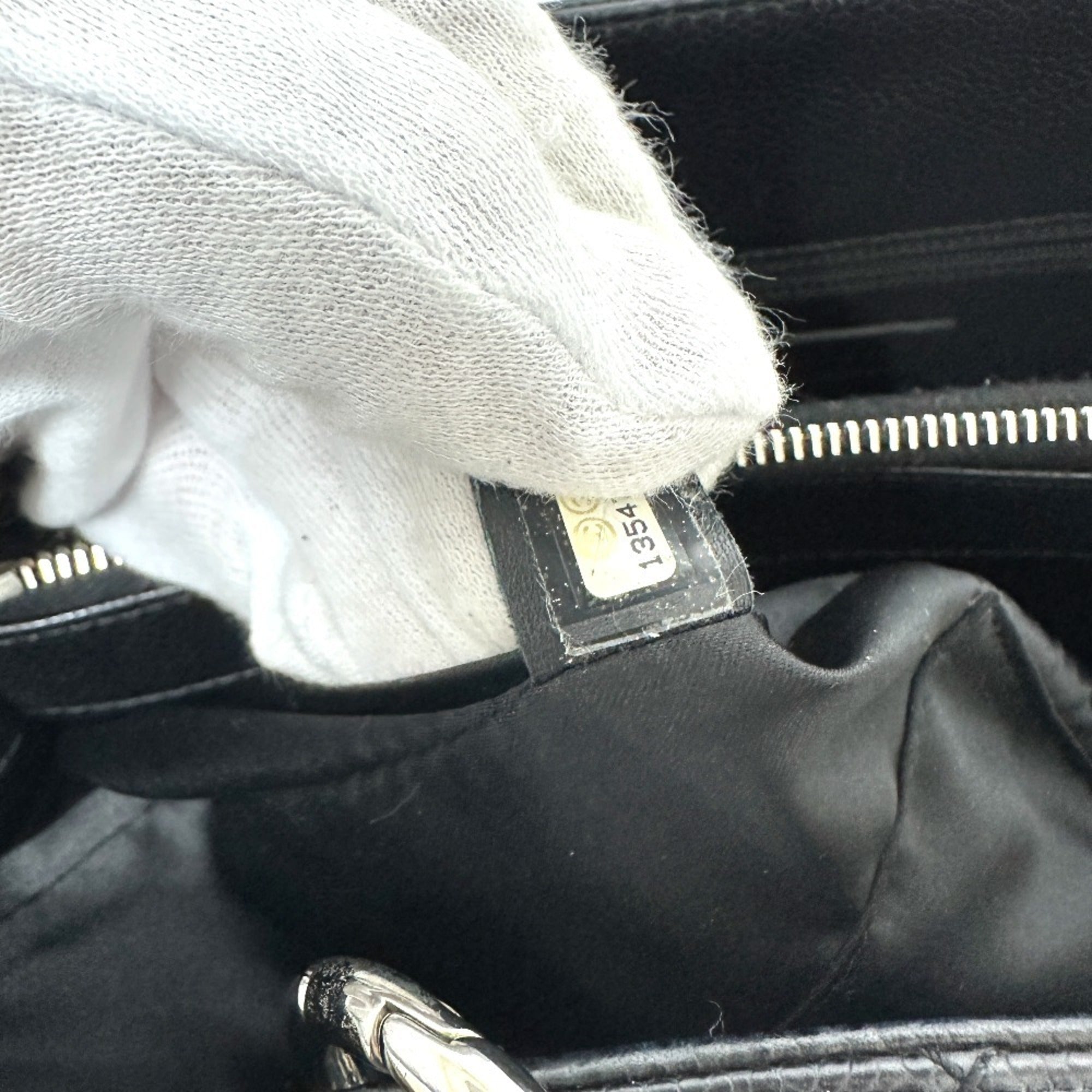 Chanel Black Grained Calfskin Handbag Tote Bag