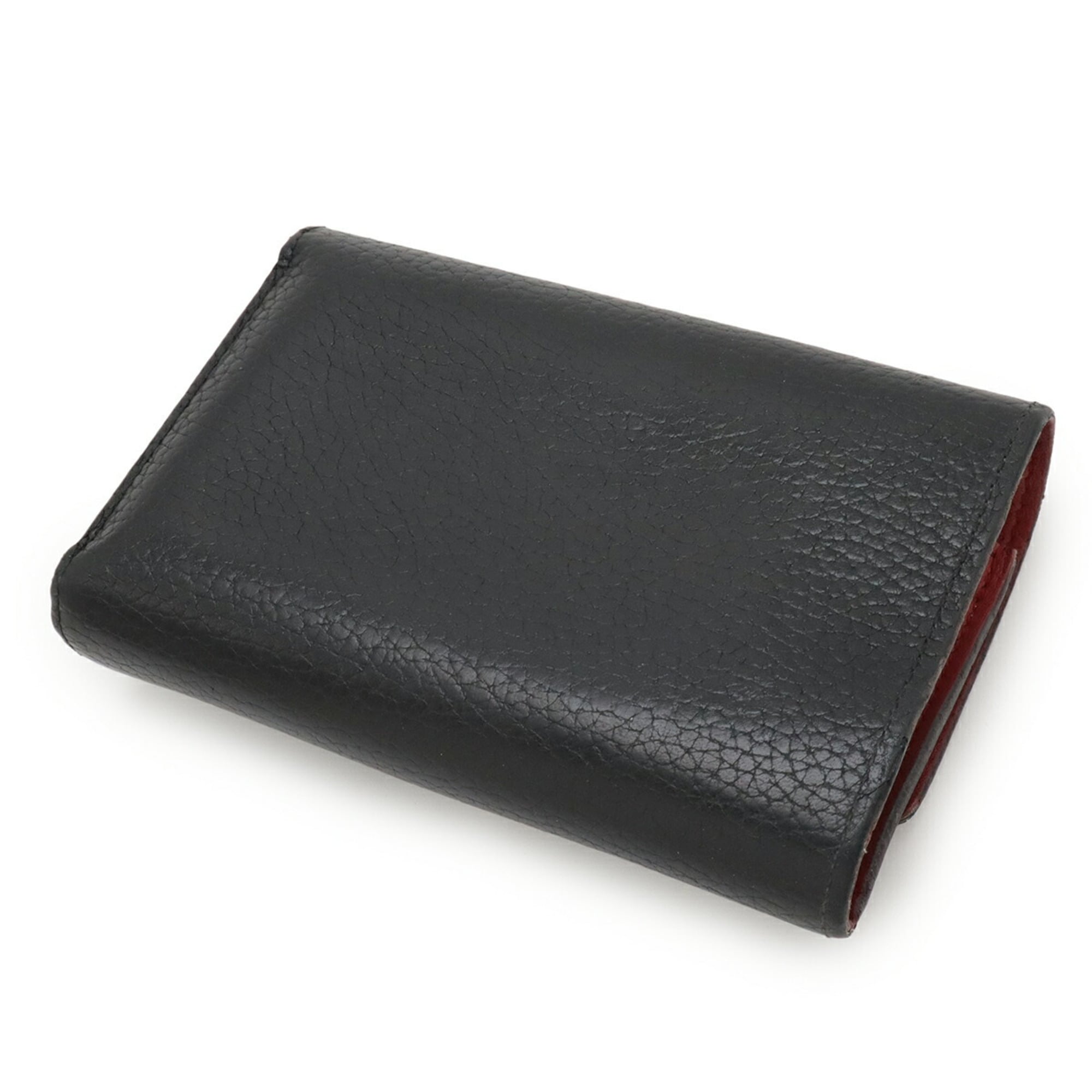 Louis Vuitton Black Galle Hot Pink Noir Leather Wallet (Tri-Fold)