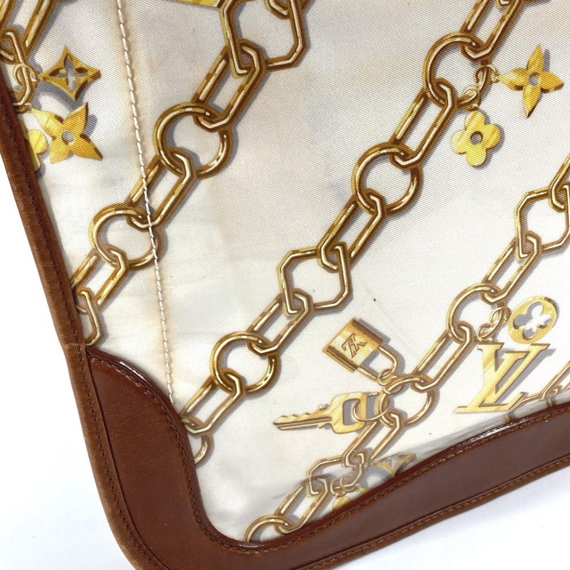 Louis Vuitton Brown White Vinyl Leather Shoulder Bag