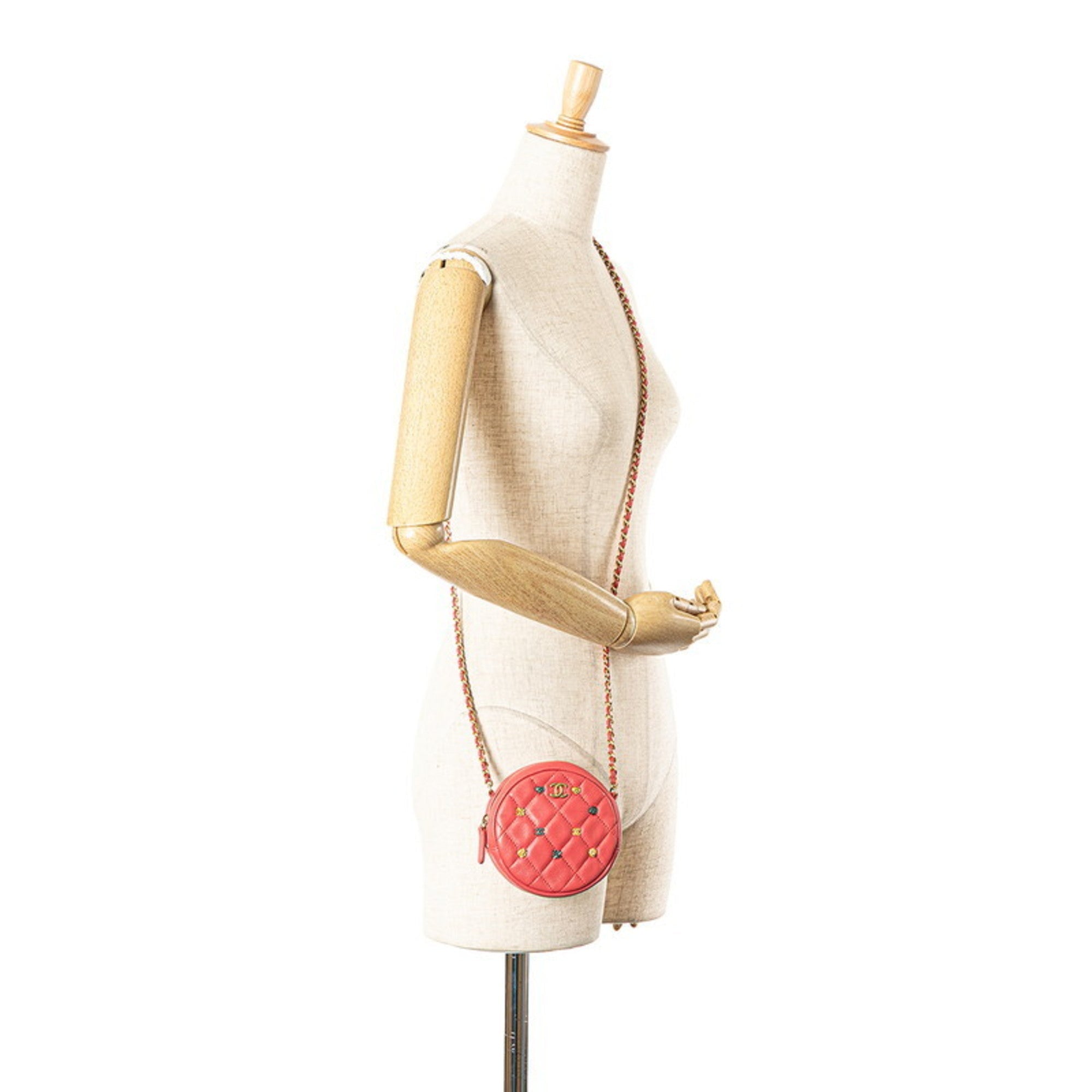 Chanel Red Color Leather Shoulder Bag