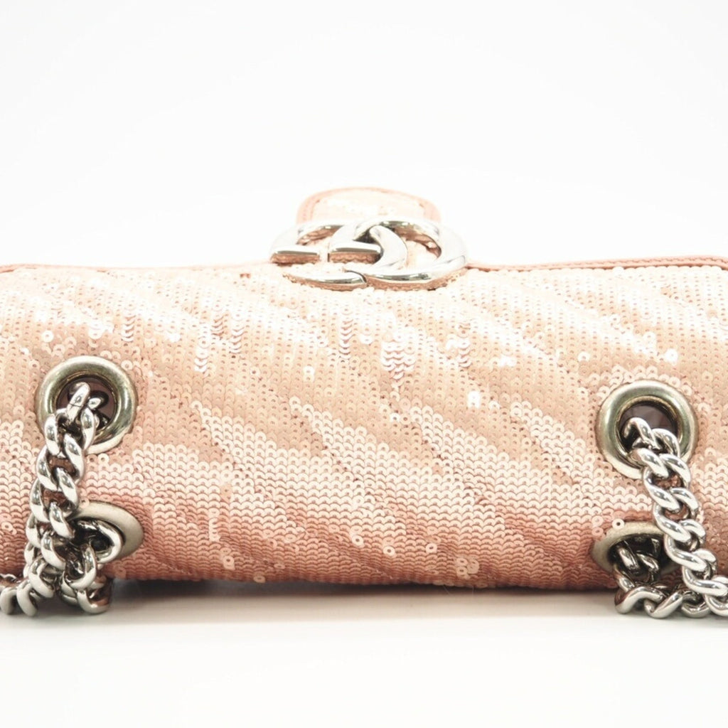Gucci Pink Leather Spangles Shoulder Bag (Pre-Owned)