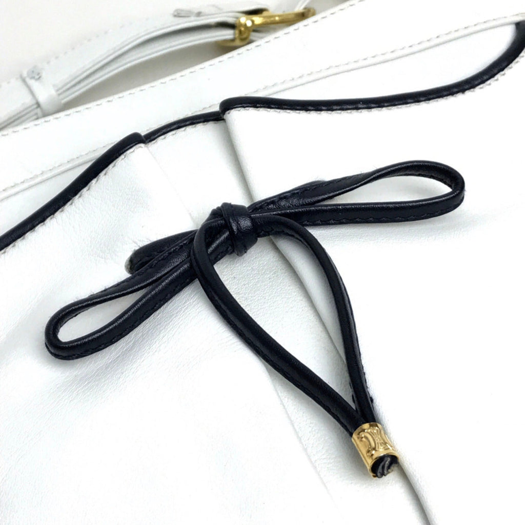 Celine White Leather Shoulder Bag