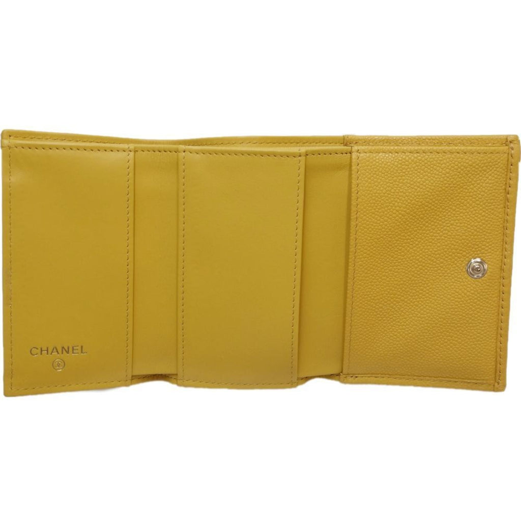 Chanel Yellow Grained Calfskin Wallet (Tri-Fold)