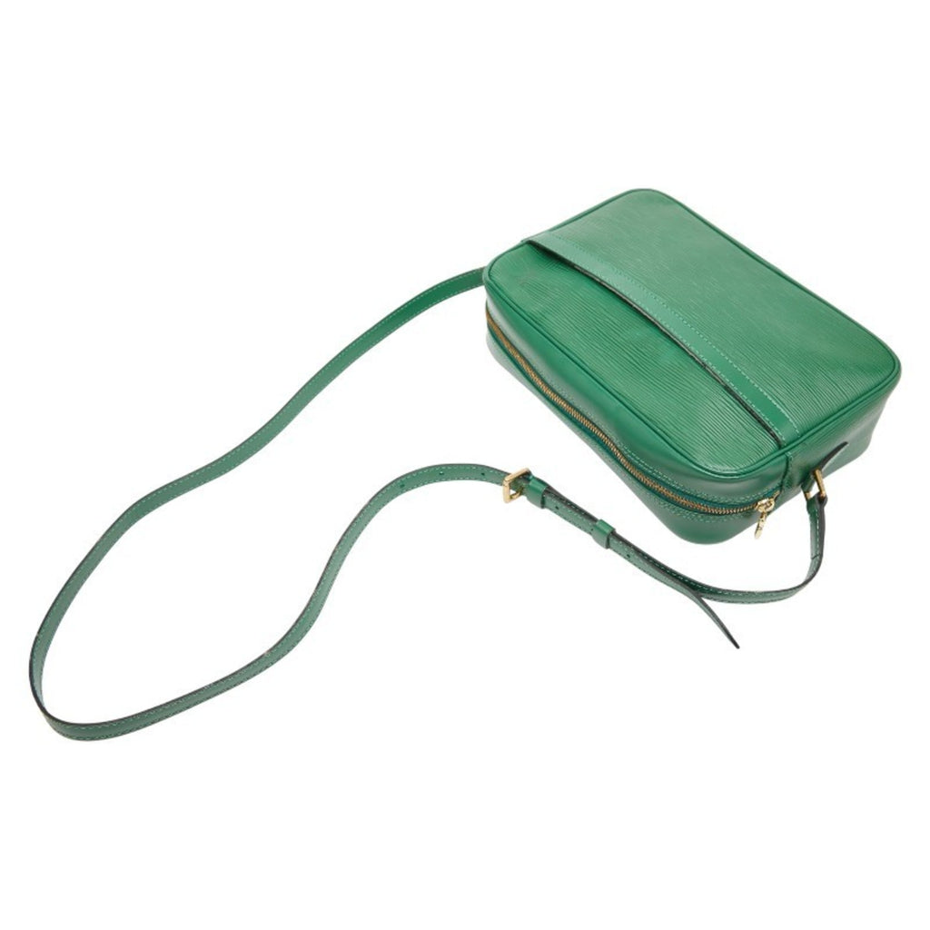 Louis Vuitton Borneo Green Leather Shoulder Bag