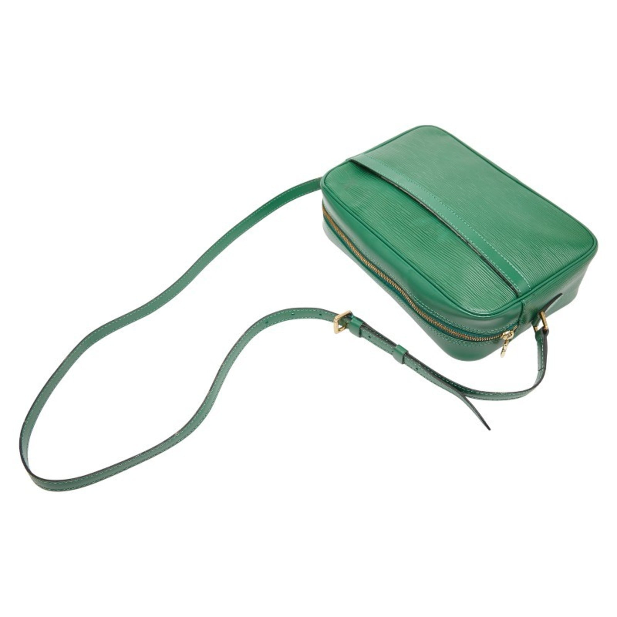 Louis Vuitton Borneo Green Leather Shoulder Bag