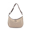 Gucci Beige Brown Canvas Leather Handbag Shoulder Bag (Pre-Owned)