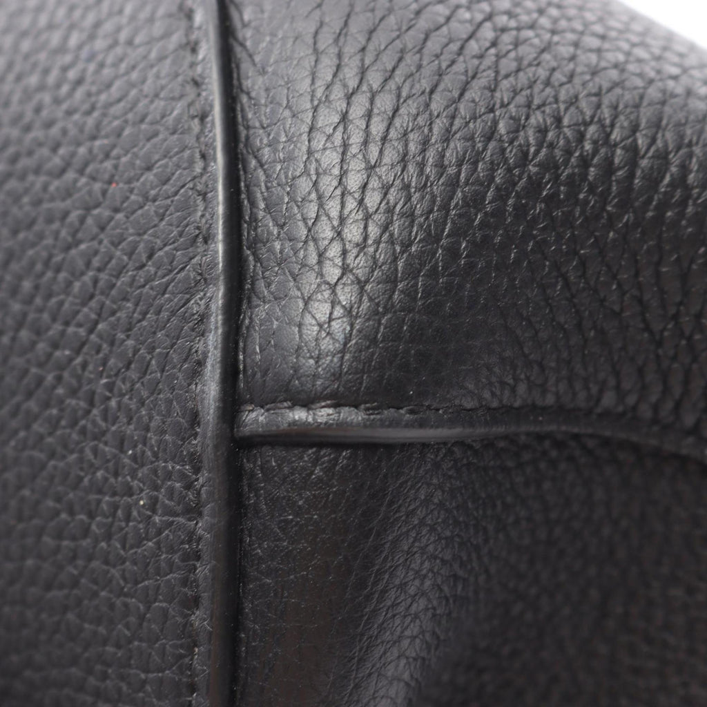 Bottega Veneta Black Ivory Leather Canvas Pouch Tote Bag