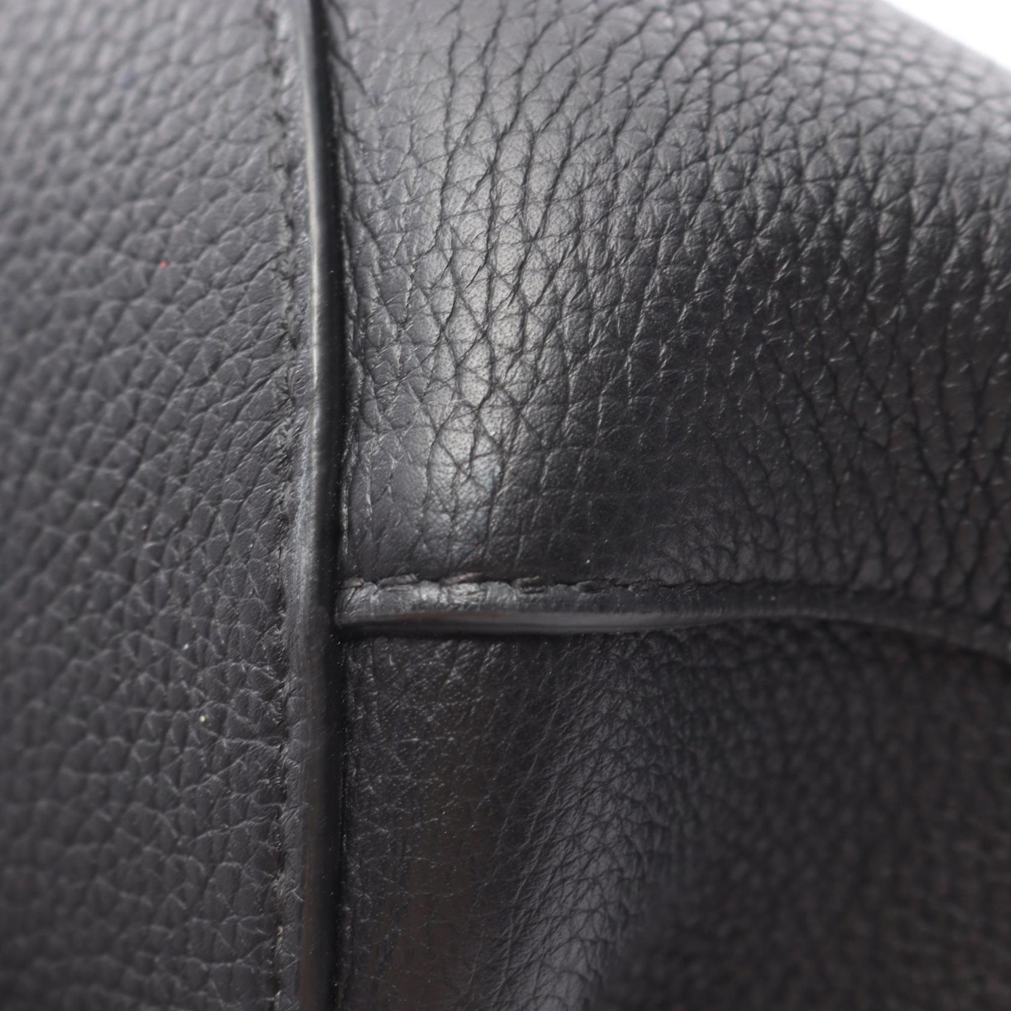 Bottega Veneta Black Ivory Leather Canvas Pouch Tote Bag