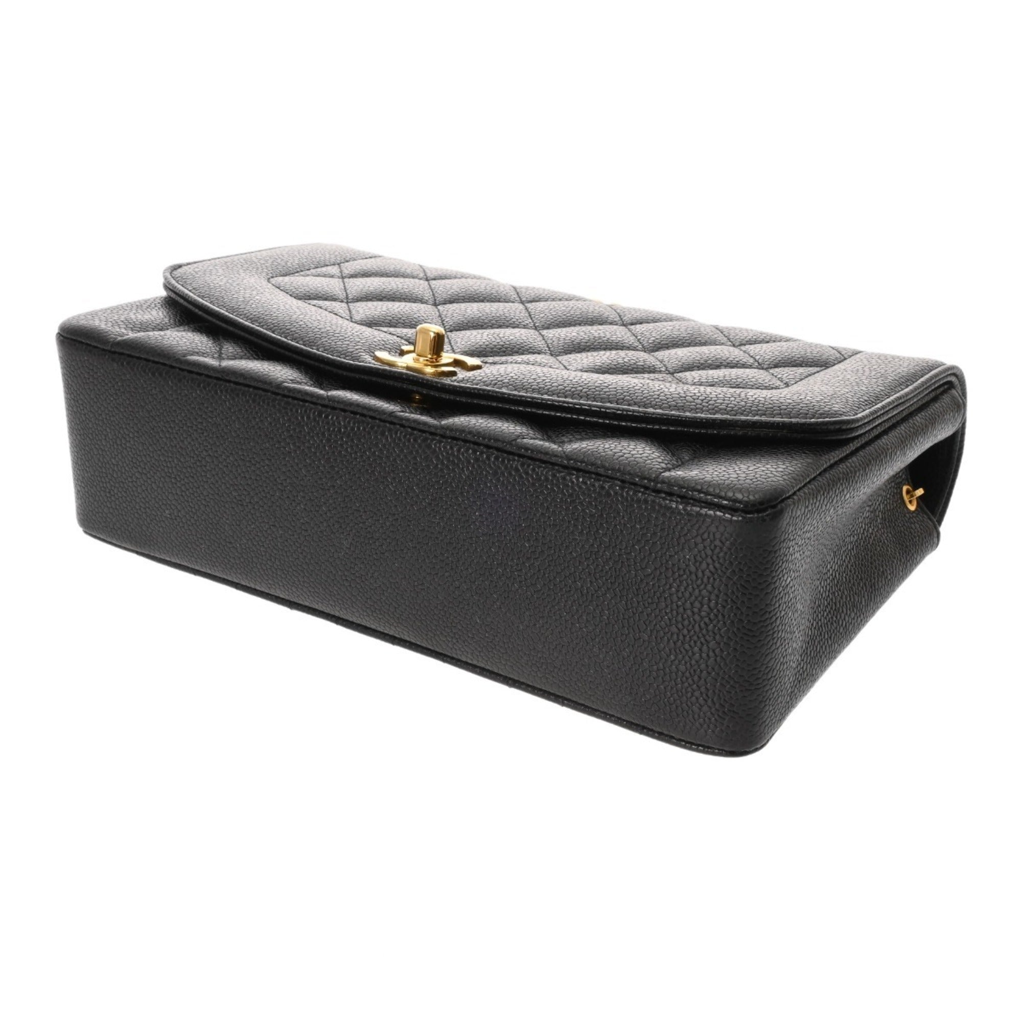 Chanel Black Grained Calfskin Shoulder Bag