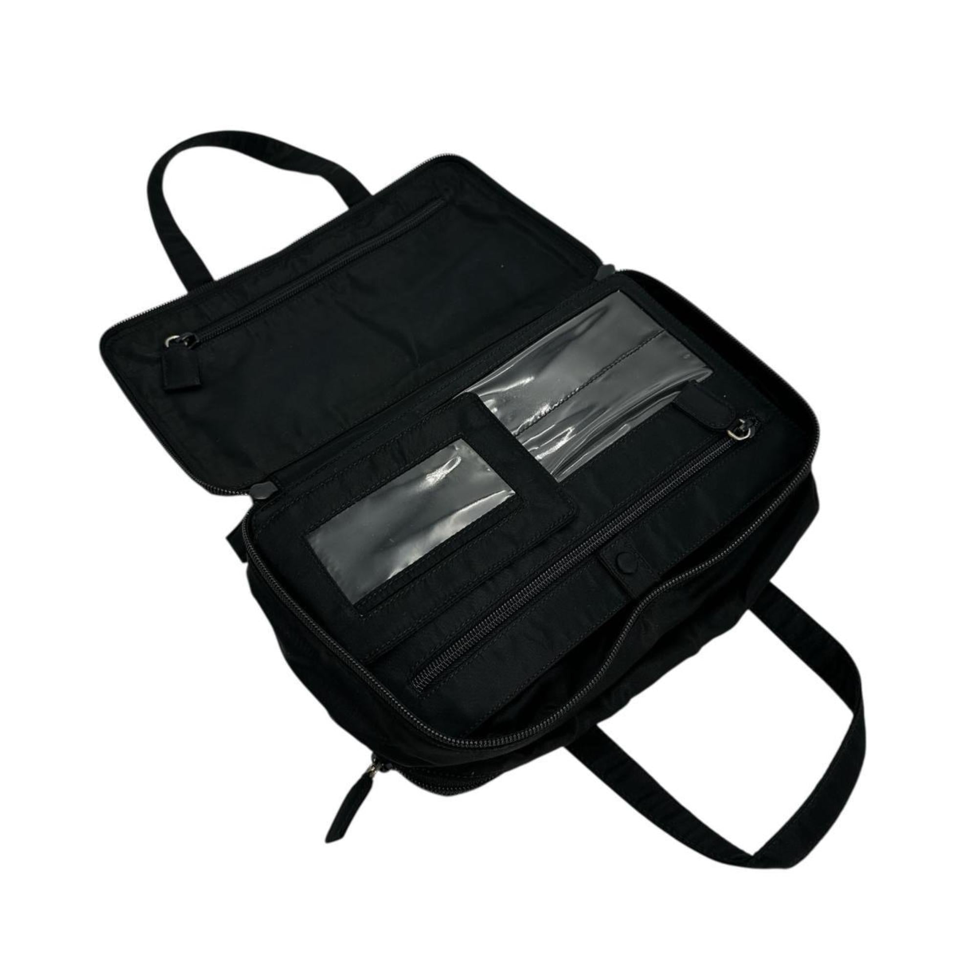 Prada Black Brown Nylon Handbag