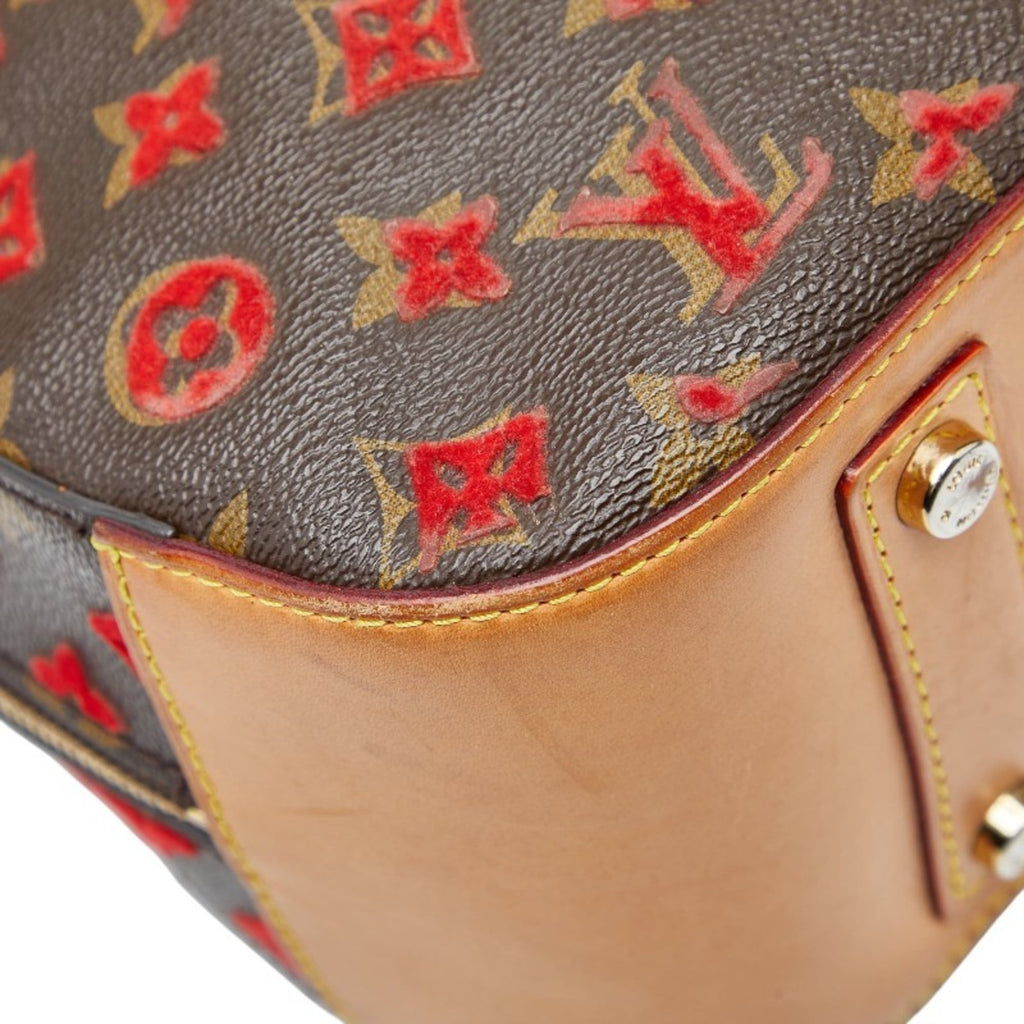 Louis Vuitton Brown Pvc Leather Handbag
