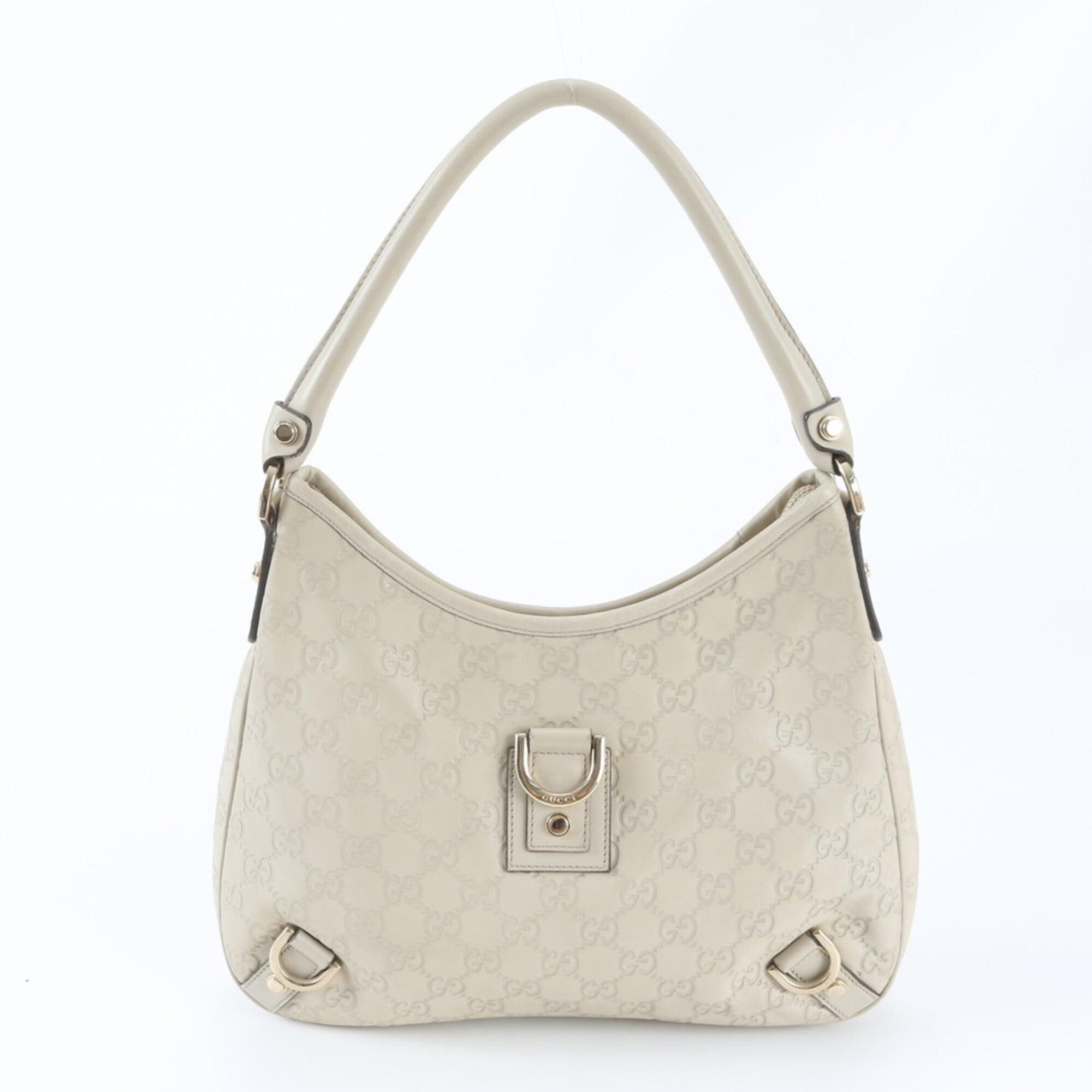 Gucci Abbey Ivory Leather Handbag Shoulder Bag (Pre-Owned)