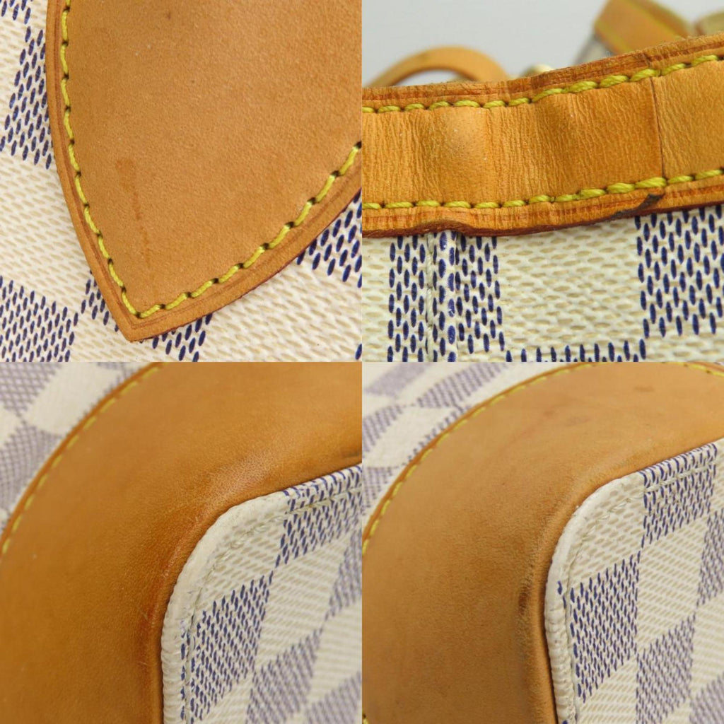 Louis Vuitton White Damier Azur Leather Tote Bag