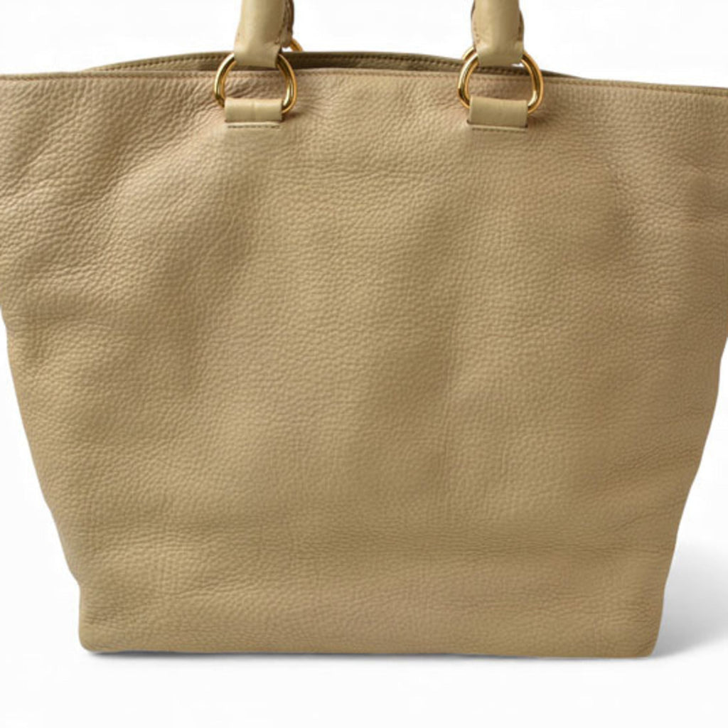 Prada Beige Leather Shoulder Bag Tote Bag