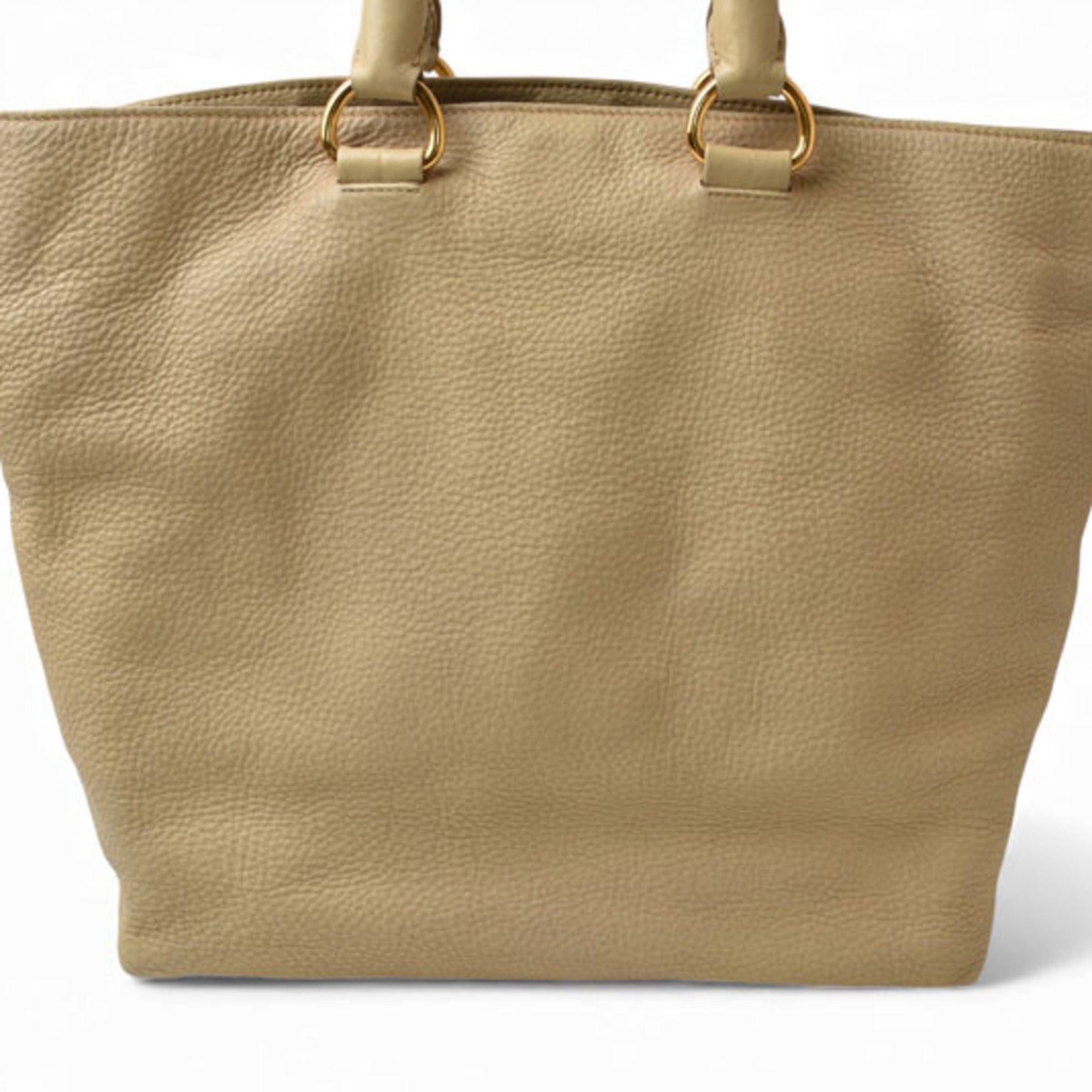 Prada Beige Leather Shoulder Bag Tote Bag