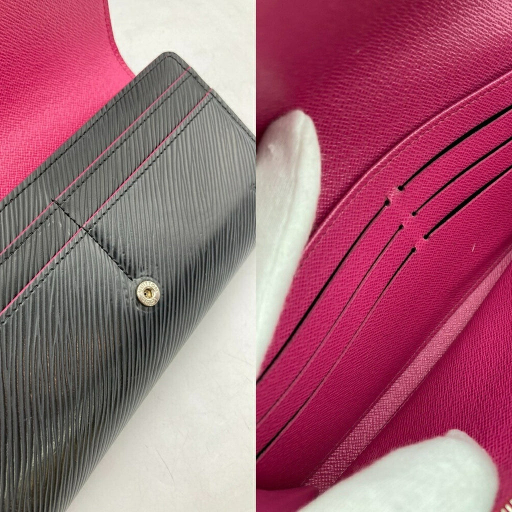 Louis Vuitton Black Leather Long Wallet