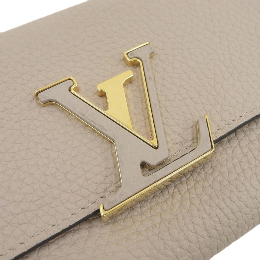 Louis Vuitton Beige Leather Long Wallet