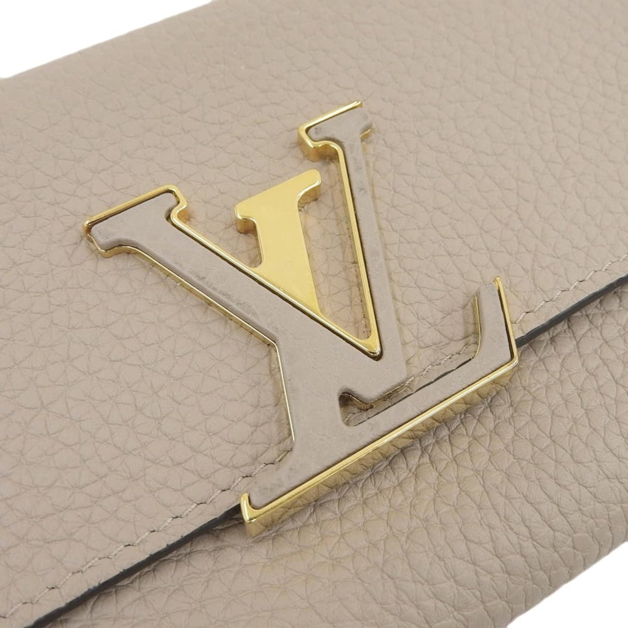 Louis Vuitton Beige Leather Long Wallet