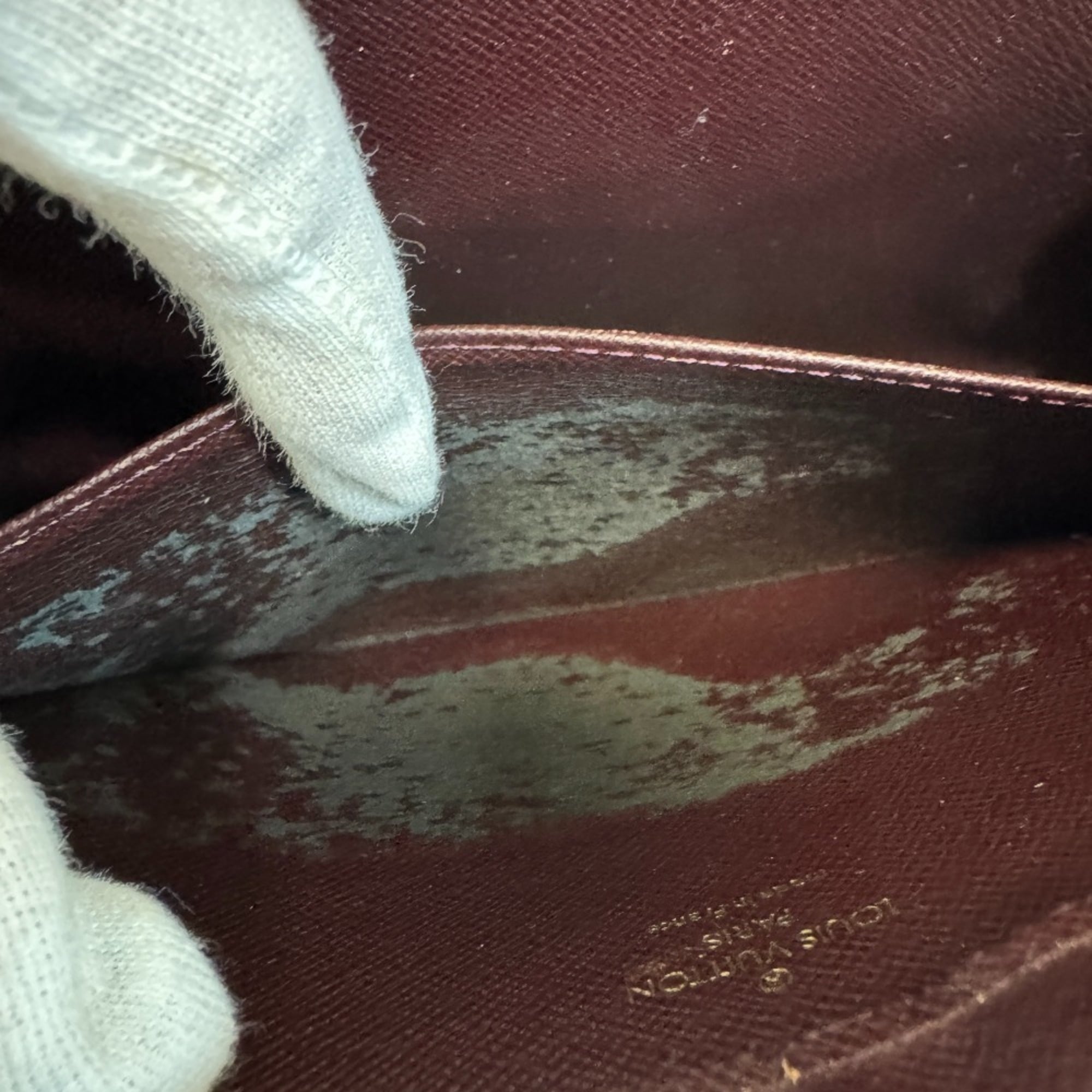 Louis Vuitton Wine Taiga Leather Clutch Bag