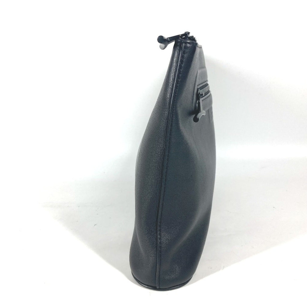Louis Vuitton Black Leather Clutch Bag Pochette Pouch