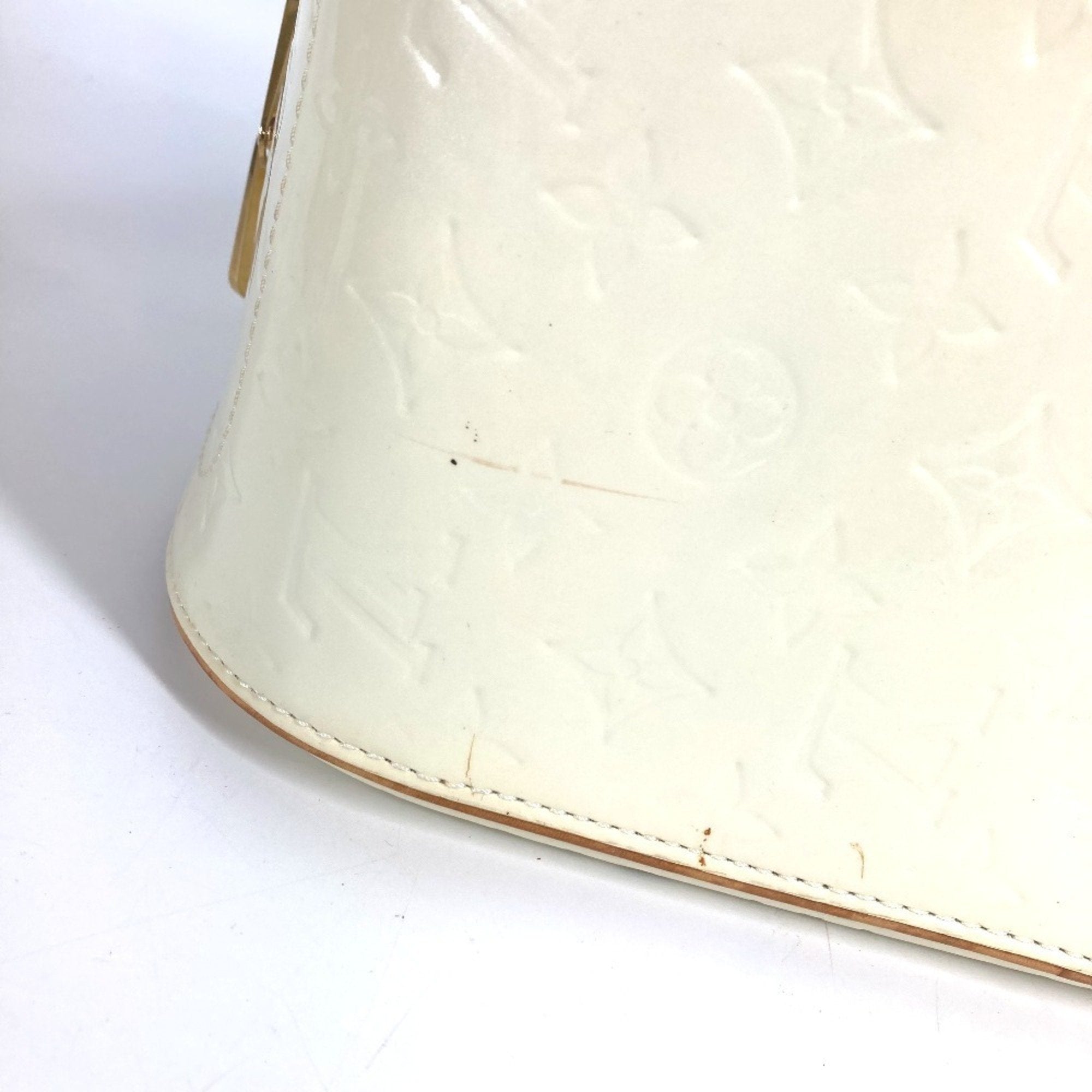 Louis Vuitton Pearl White Monogram Vernis Handbag Shoulder Bag Tote Bag