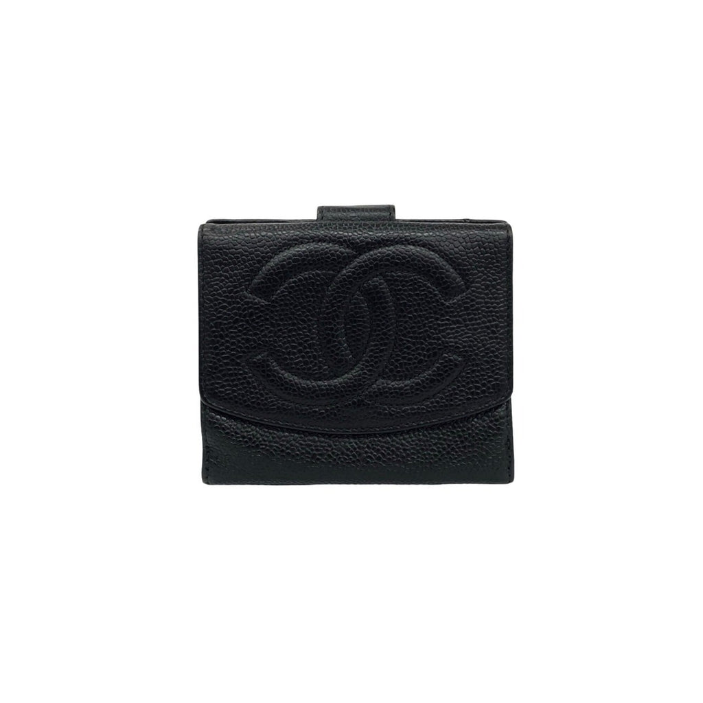 Chanel Black Grained Calfskin Wallet (Bi-Fold)