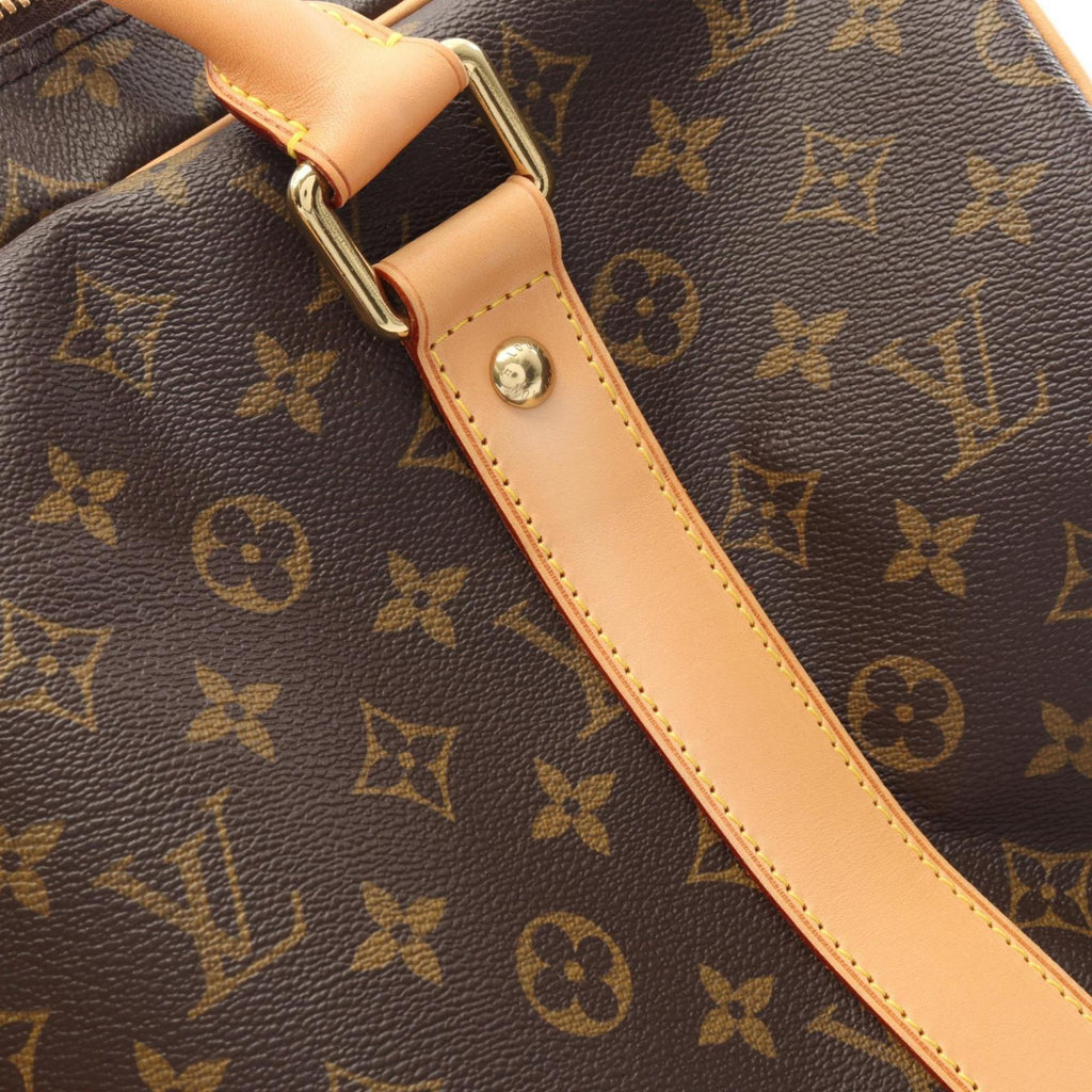 Louis Vuitton Brown Coated Canvas Leather Boston Bag