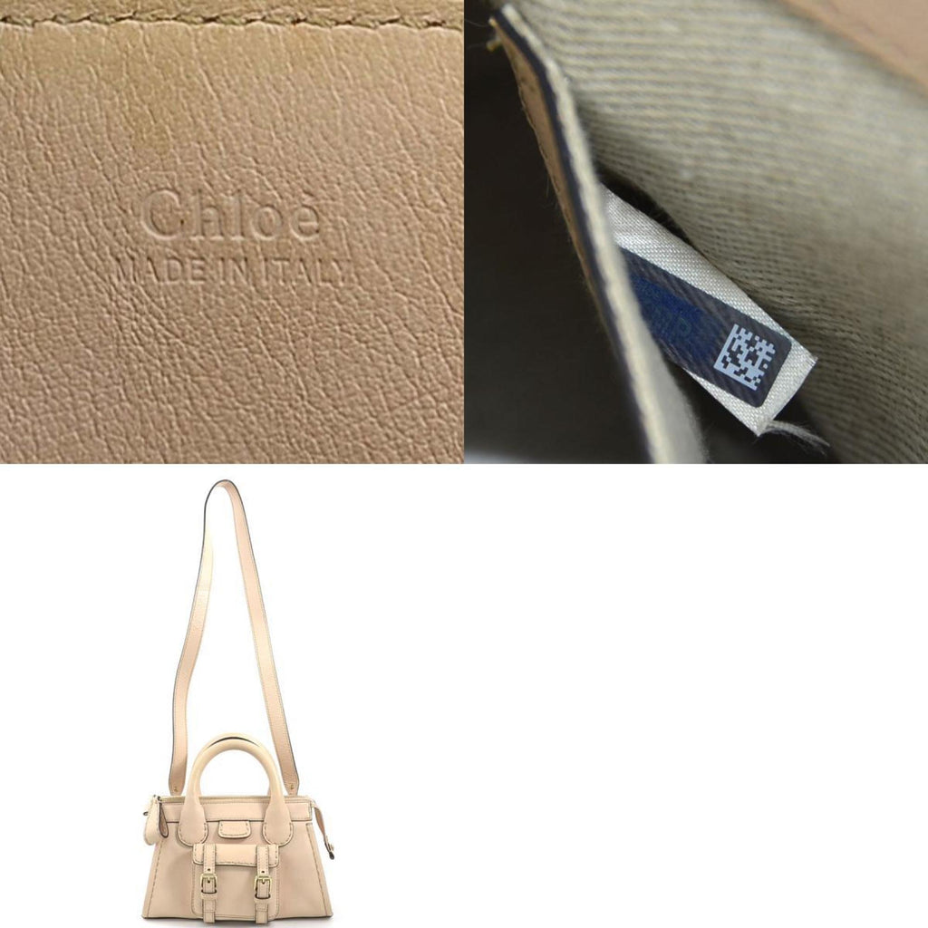 Chloé Pink Beige Leather Handbag Shoulder Bag (Pre-Owned)