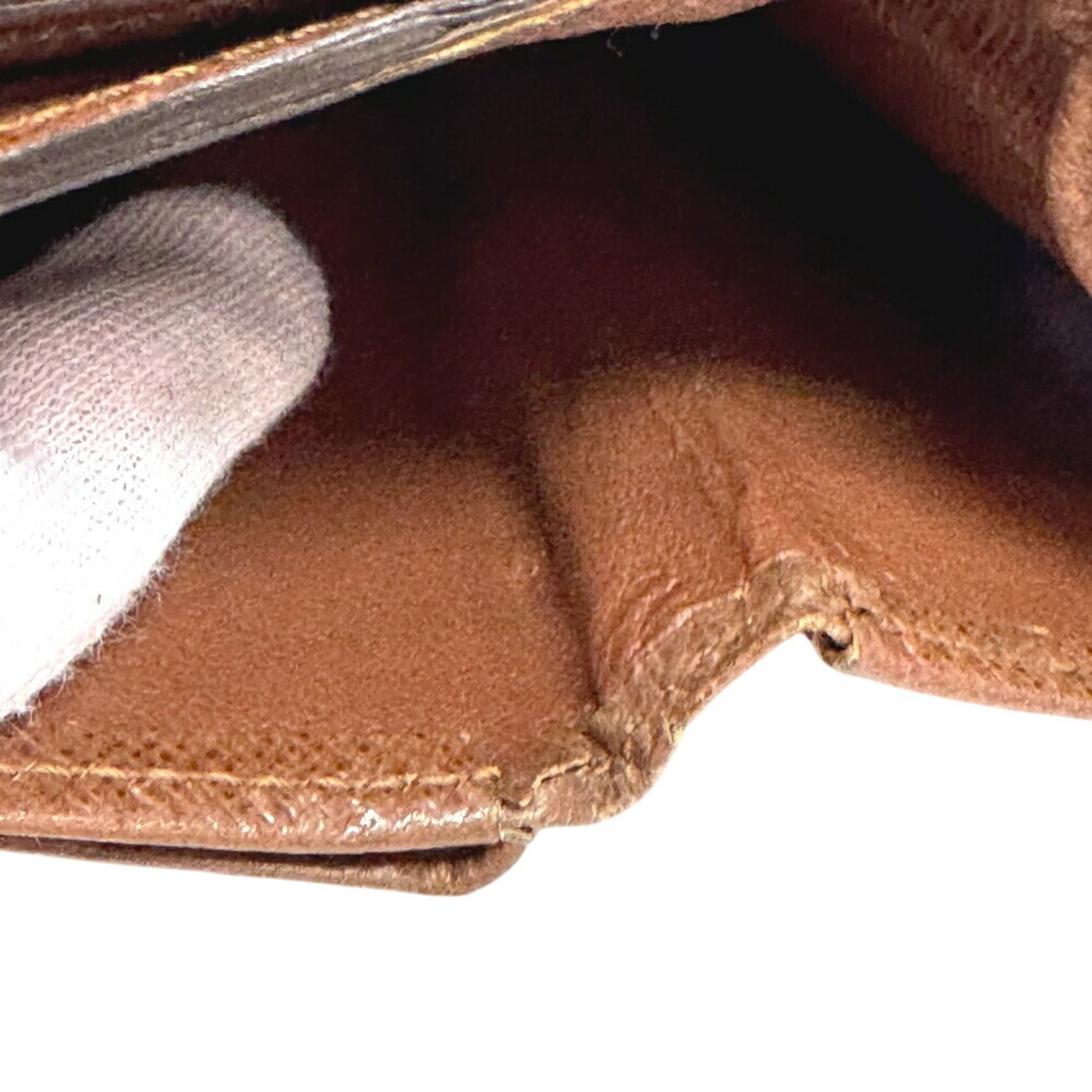 Louis Vuitton Brown Leather Wallet (Tri-Fold)