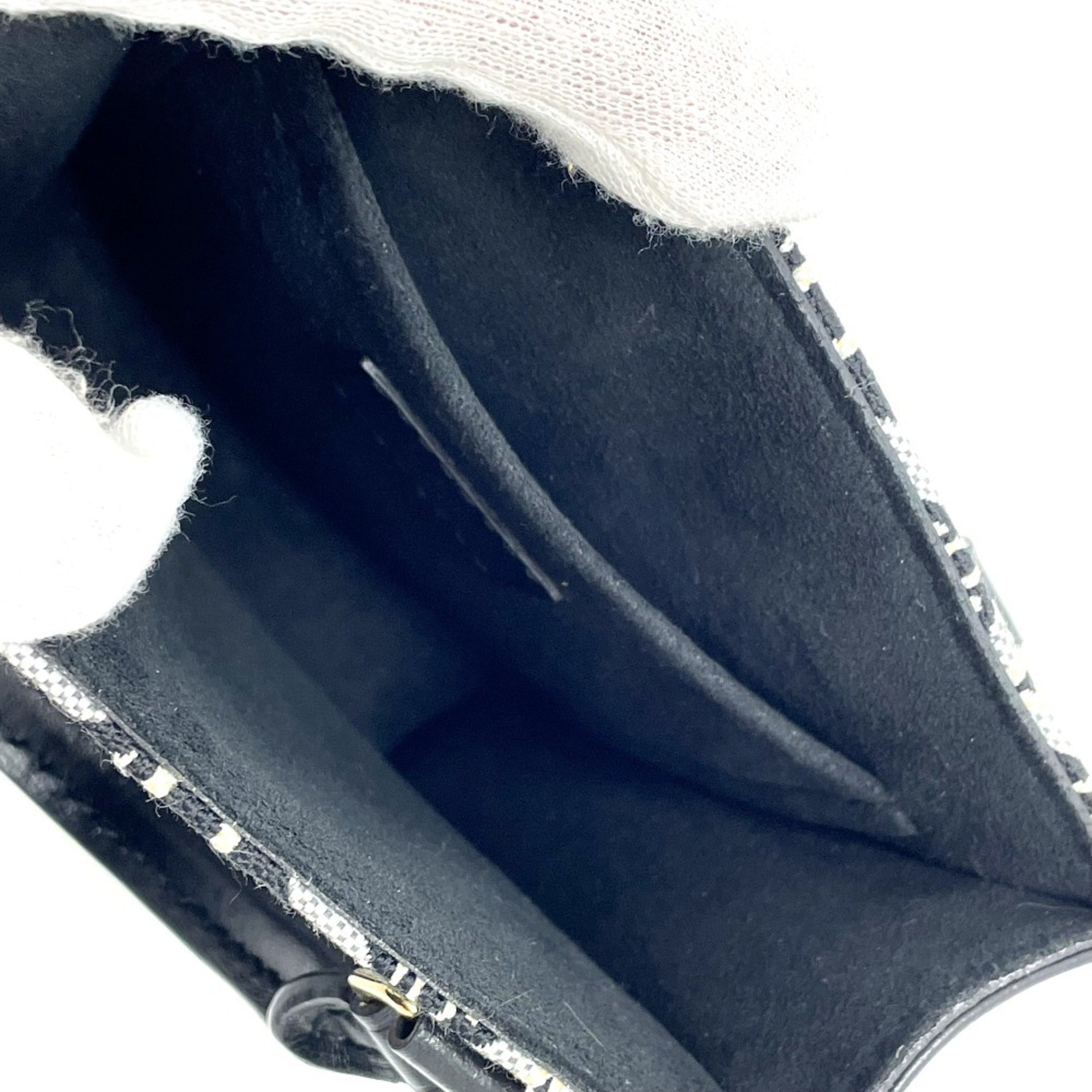Louis Vuitton Black Blue Jacquard Handbag