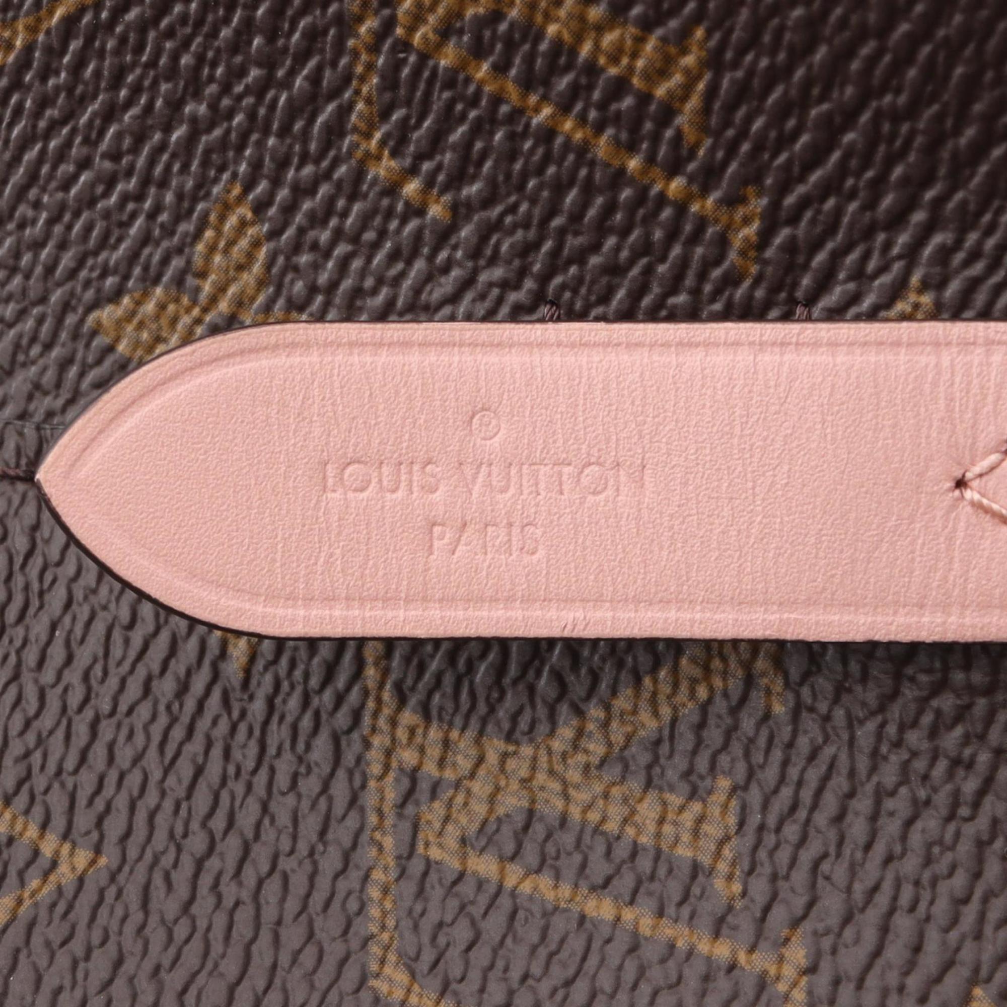 Louis Vuitton Brown Monogram Pink Rose Poudre Coated Canvas Leather Handbag Shoulder Bag