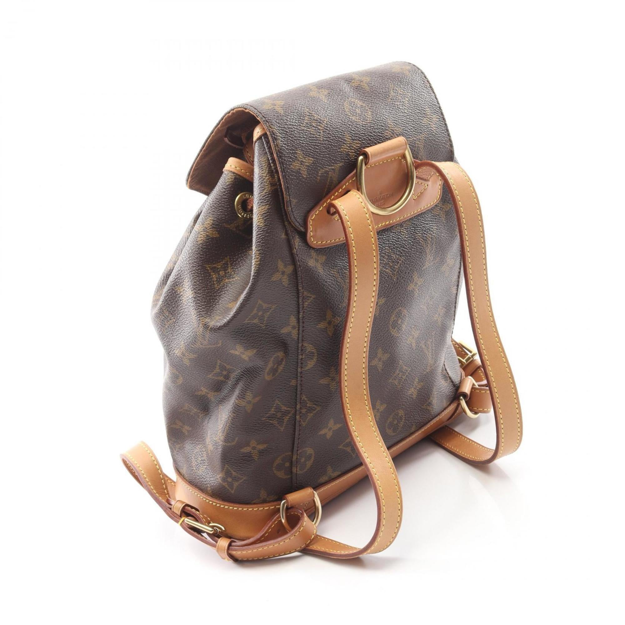 Louis Vuitton Brown Monogram Coated Canvas Leather Backpack Handbag