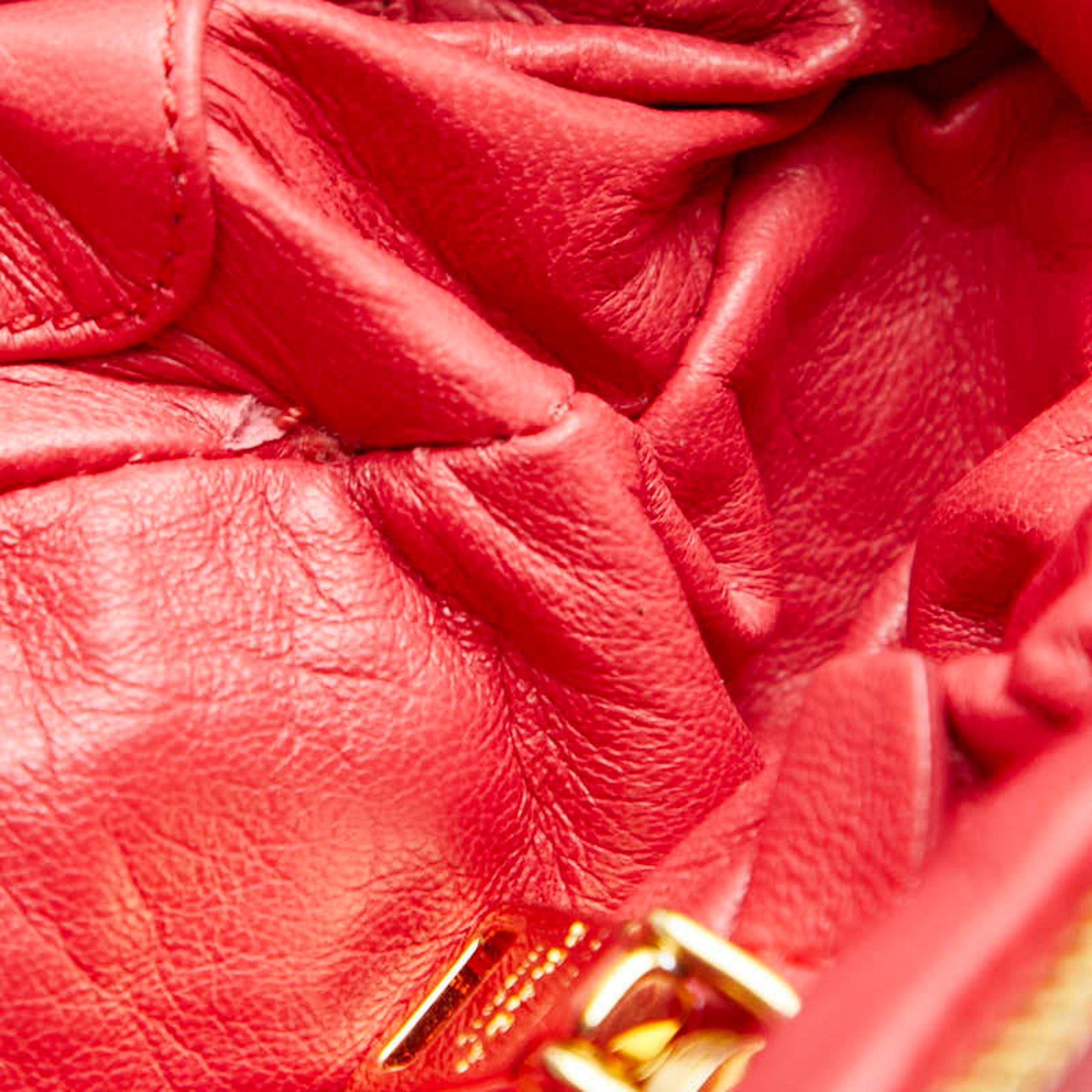Prada Red Color Leather Shoulder Bag