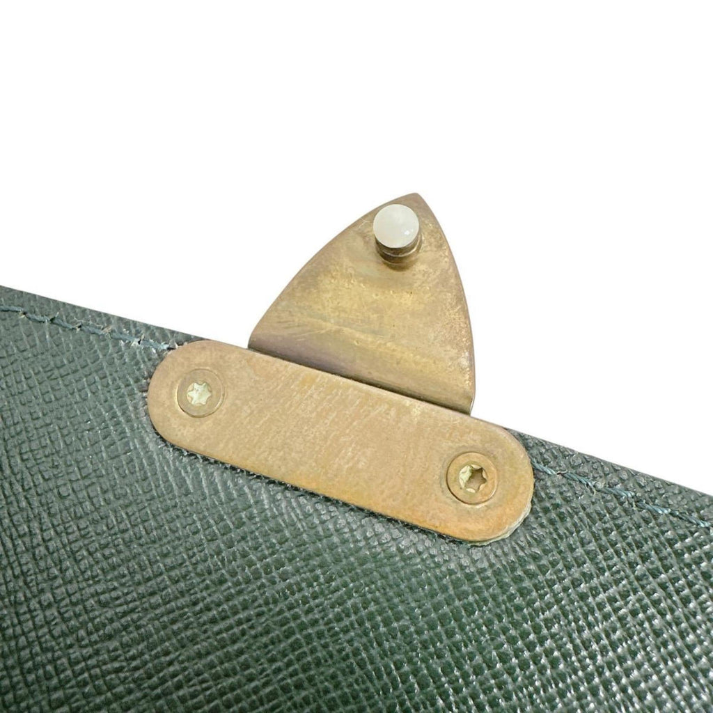 Louis Vuitton Episea Green Taiga Leather Clutch Bag