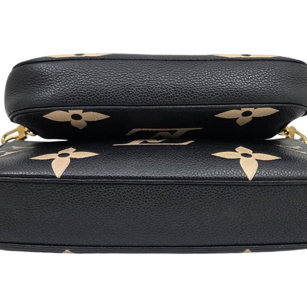 Louis Vuitton Beige Black Monogram Empreinte Pochette Shoulder Bag